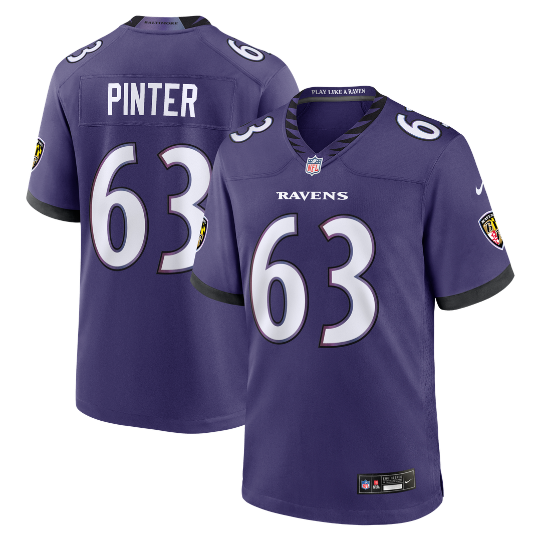 Baltimore Ravens Danny Pinter Nike Purple Team Game Jersey