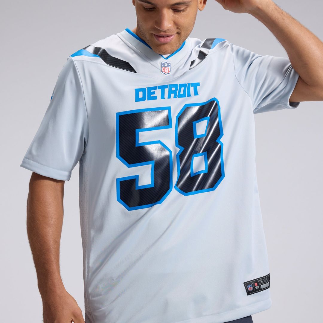 Detroit Lions Penei Sewell Nike Silver 2026 Rivalries Collection Game Jersey