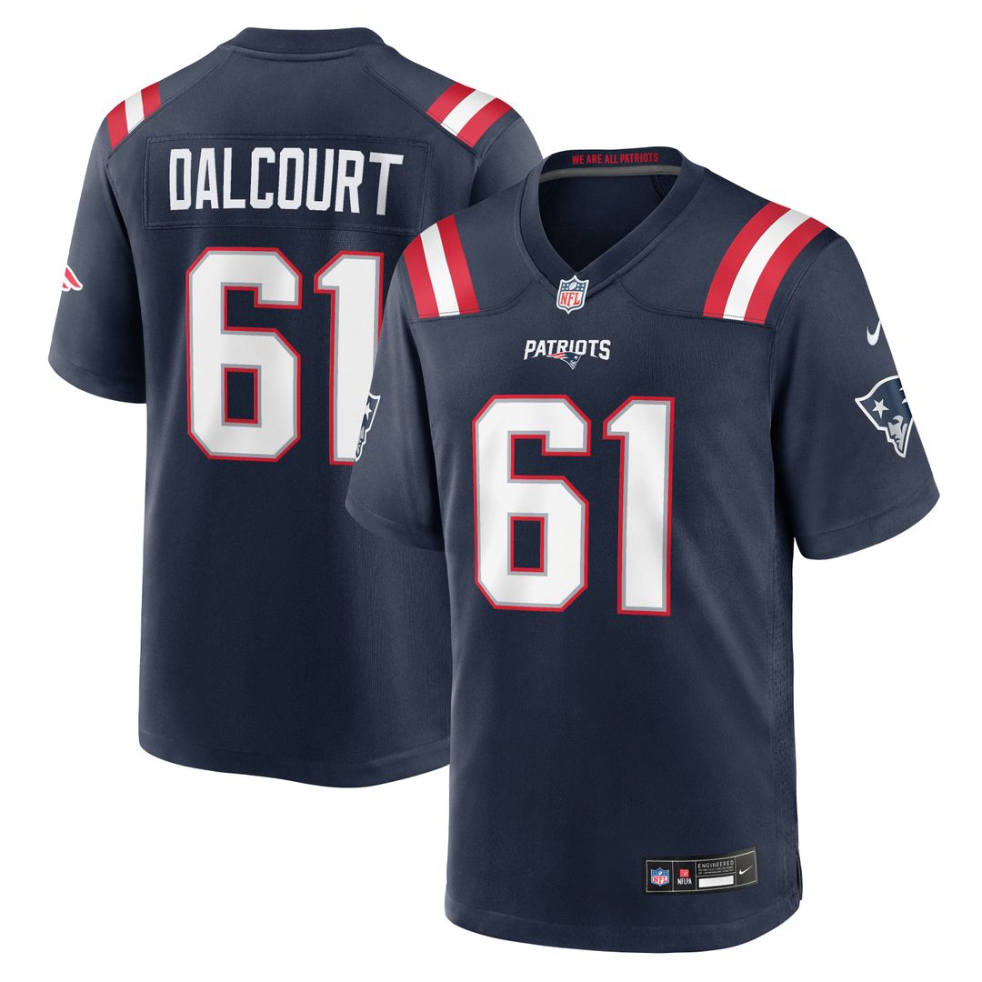 New England Patriots Darrian Dalcourt Nike Navy Team Game Jersey