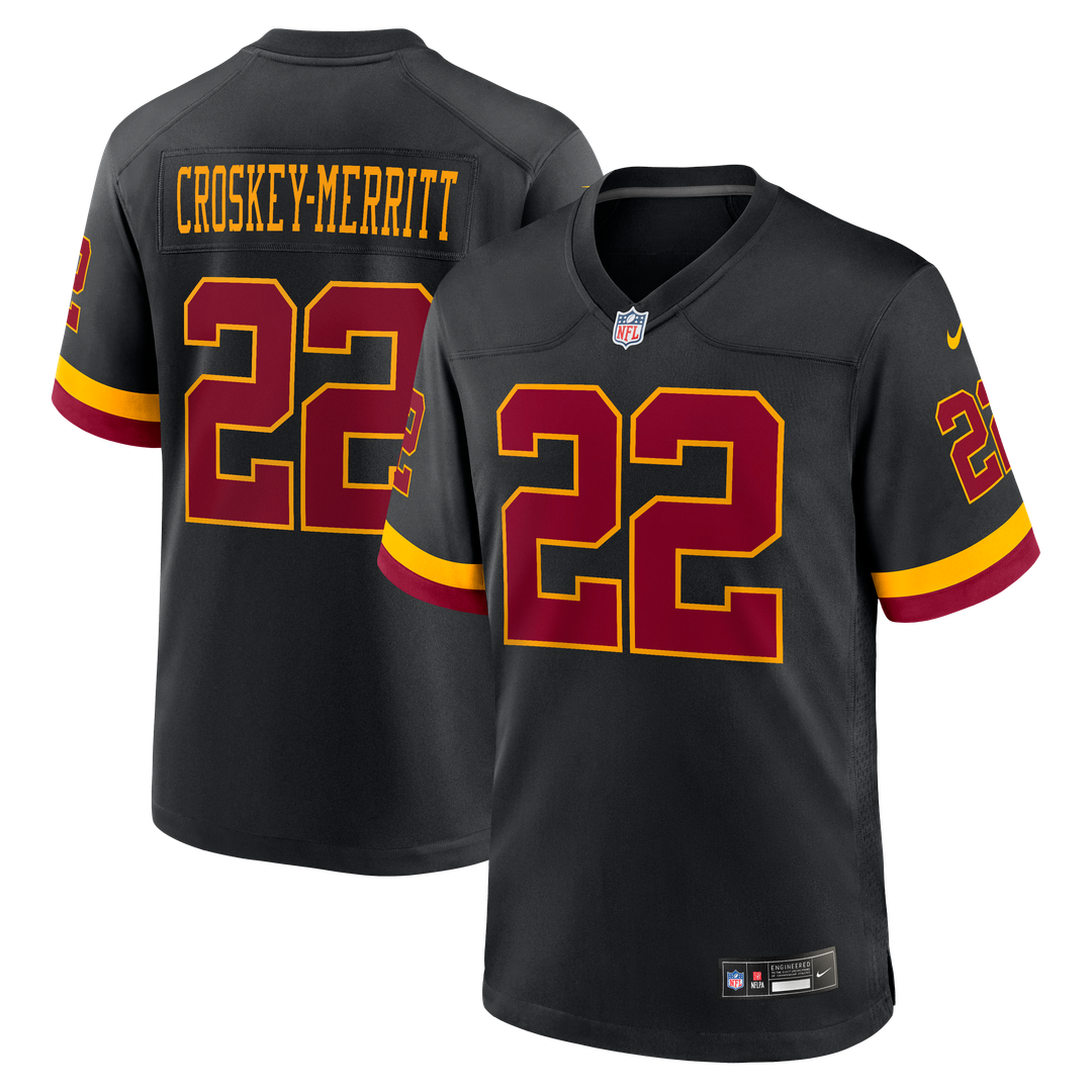 Washington Commanders Jacory Croskey-Merritt Nike Black Hail Raiser Alternate Game Jersey