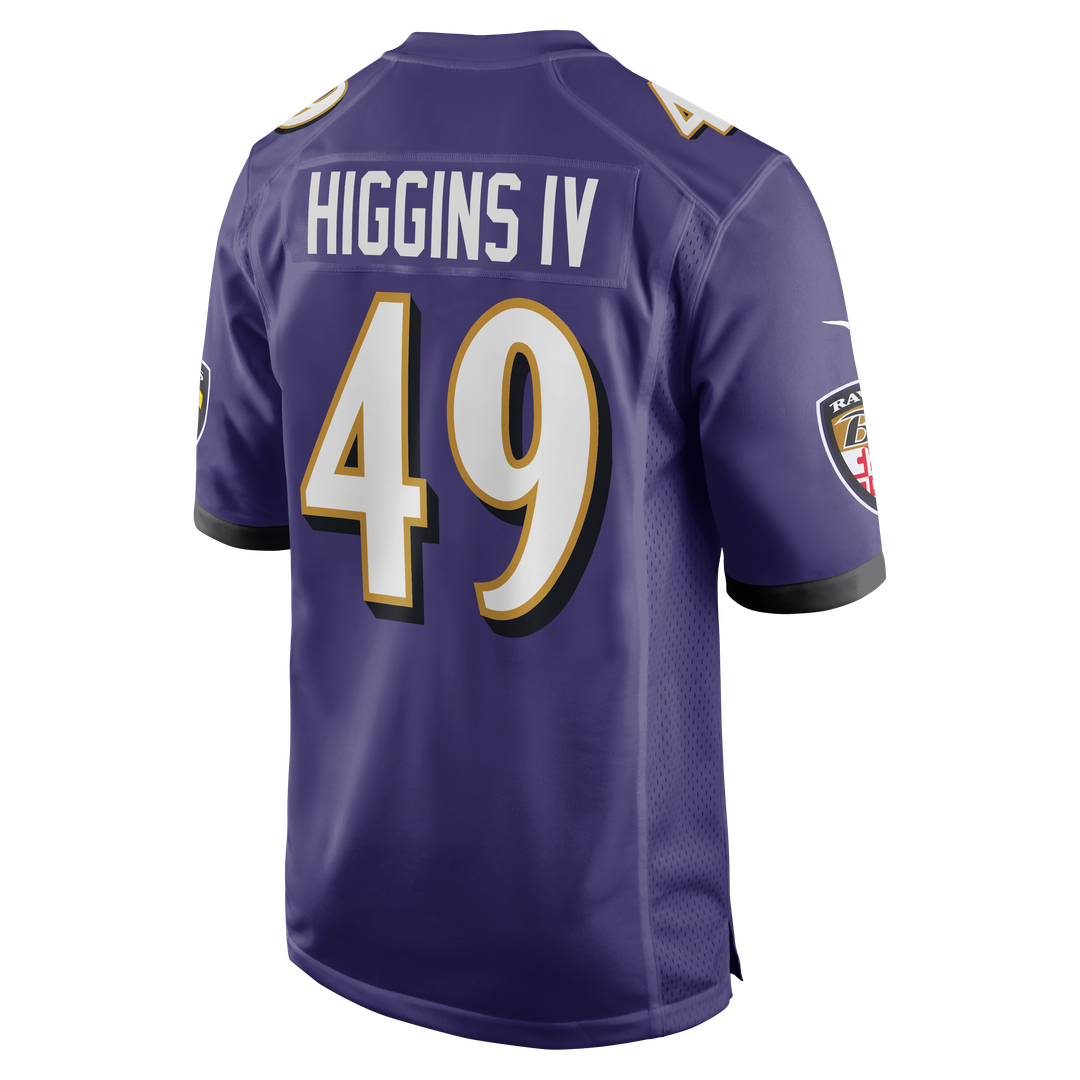 Baltimore Ravens Jay Higgins IV Nike Purple Team Game Jersey