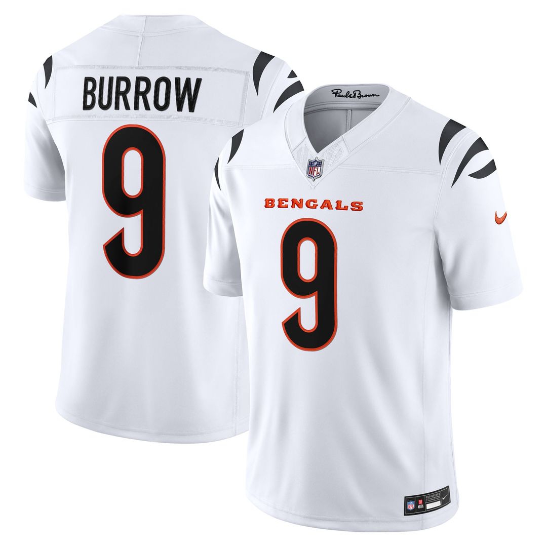 Cincinnati Bengals Joe Burrow Nike White Vapor F.U.S.E. Stitched Limited Jersey