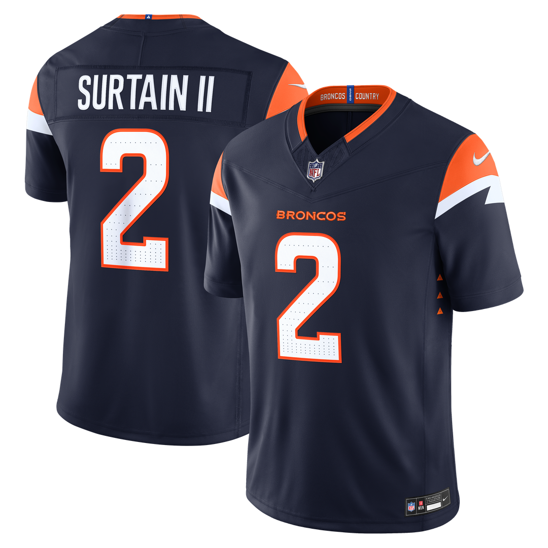 Denver Broncos Pat Surtain II Nike White Vapor F.U.S.E. Stitched Limited Jersey