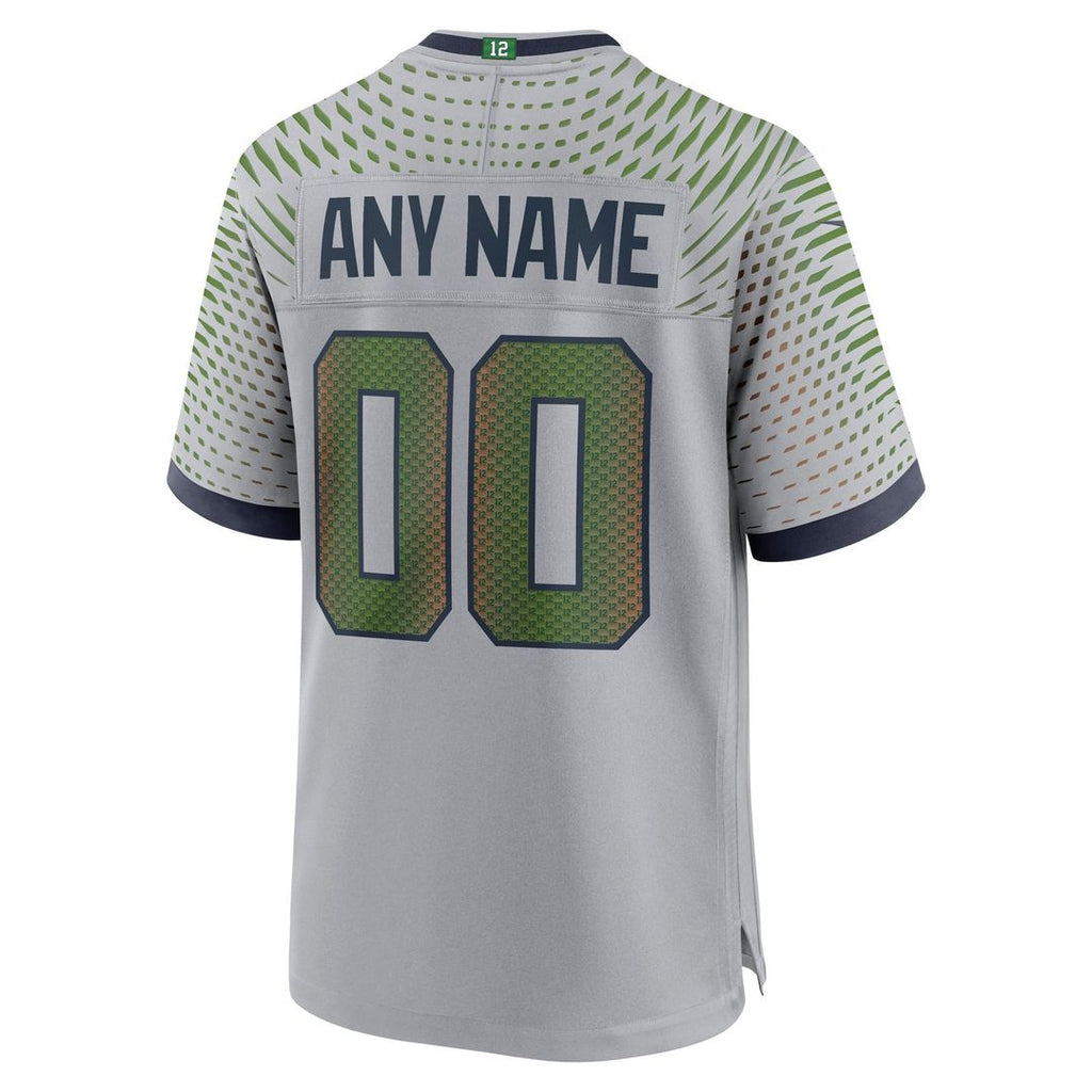 Seattle Seahawks Nike Gray Rivalries Collection Custom Game Jersey