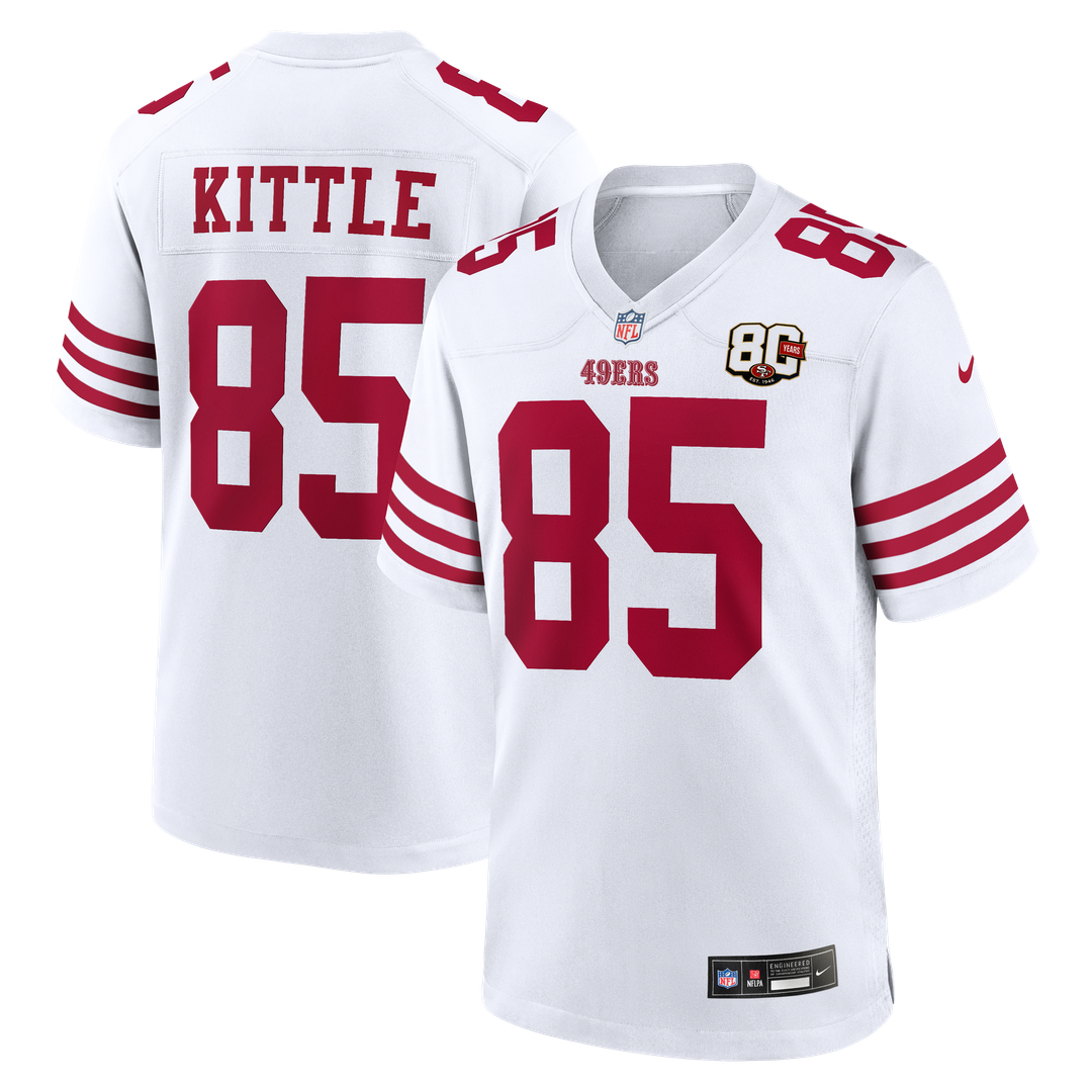 San Francisco 49ers George Kittle Nike Scarlet 80th Anniversary Game Jersey