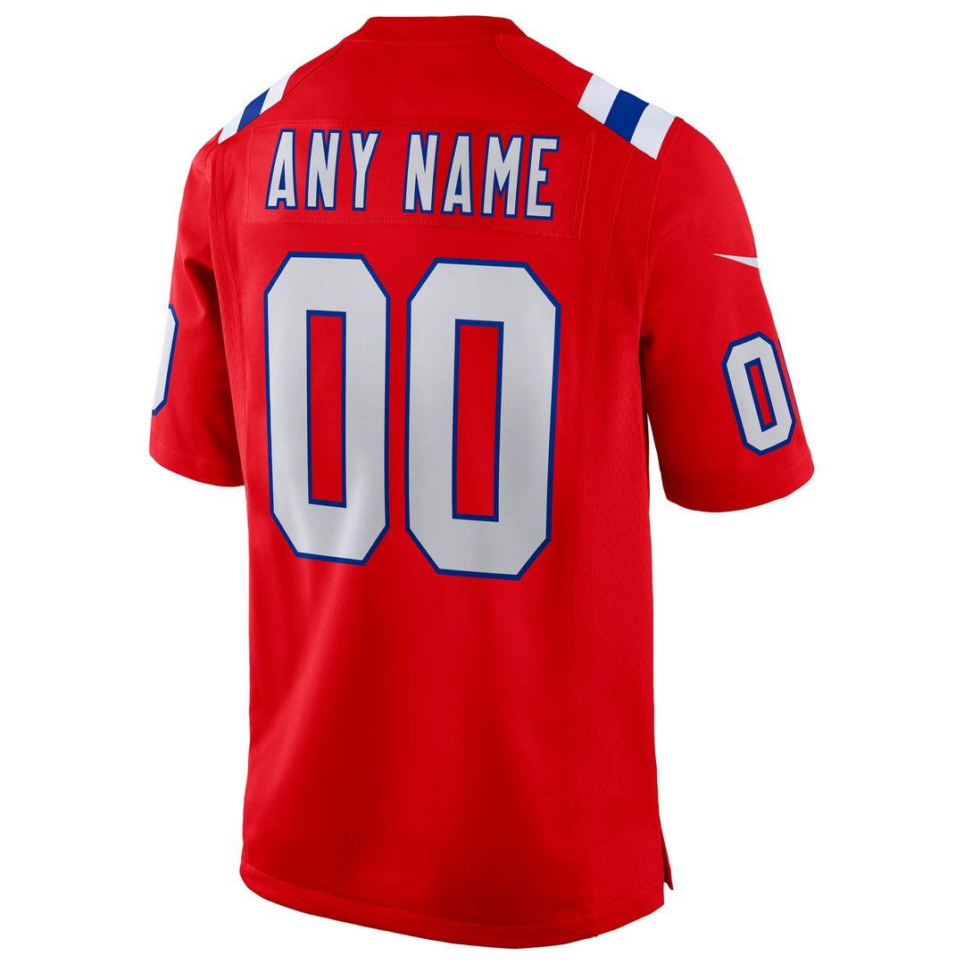 New England Patriots Nike Red Super Bowl LX Patch Custom Game Jersey