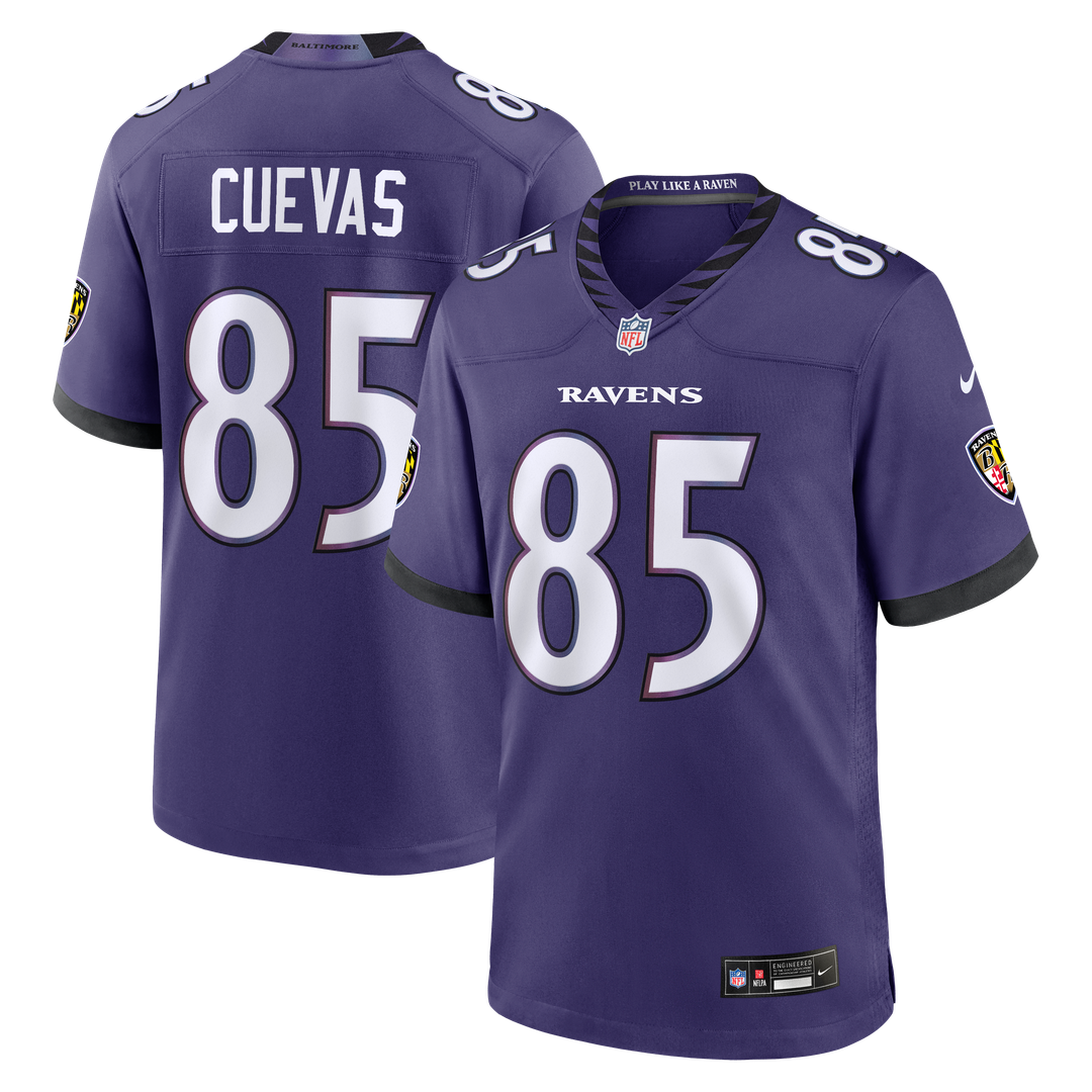 Baltimore Ravens Josh Cuevas Nike Purple Team Game Jersey