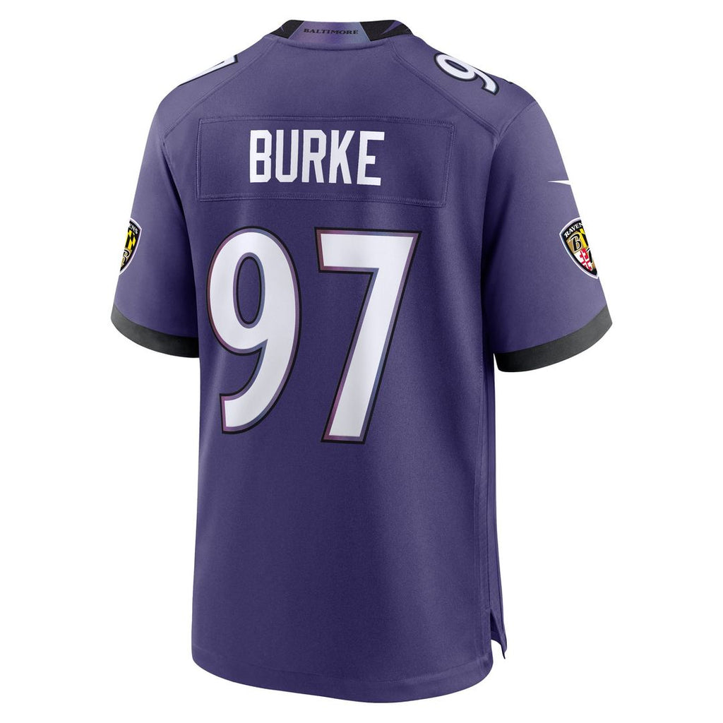 Baltimore Ravens Ethan Burke Nike Purple Team Game Jersey
