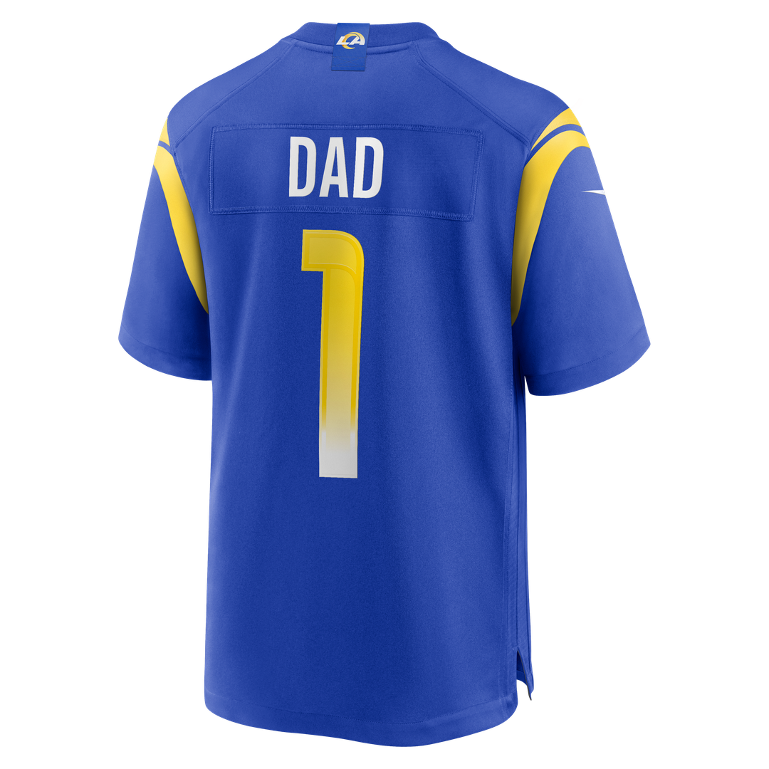 Los Angeles Rams Number 1 Dad Nike Royal Game Jersey