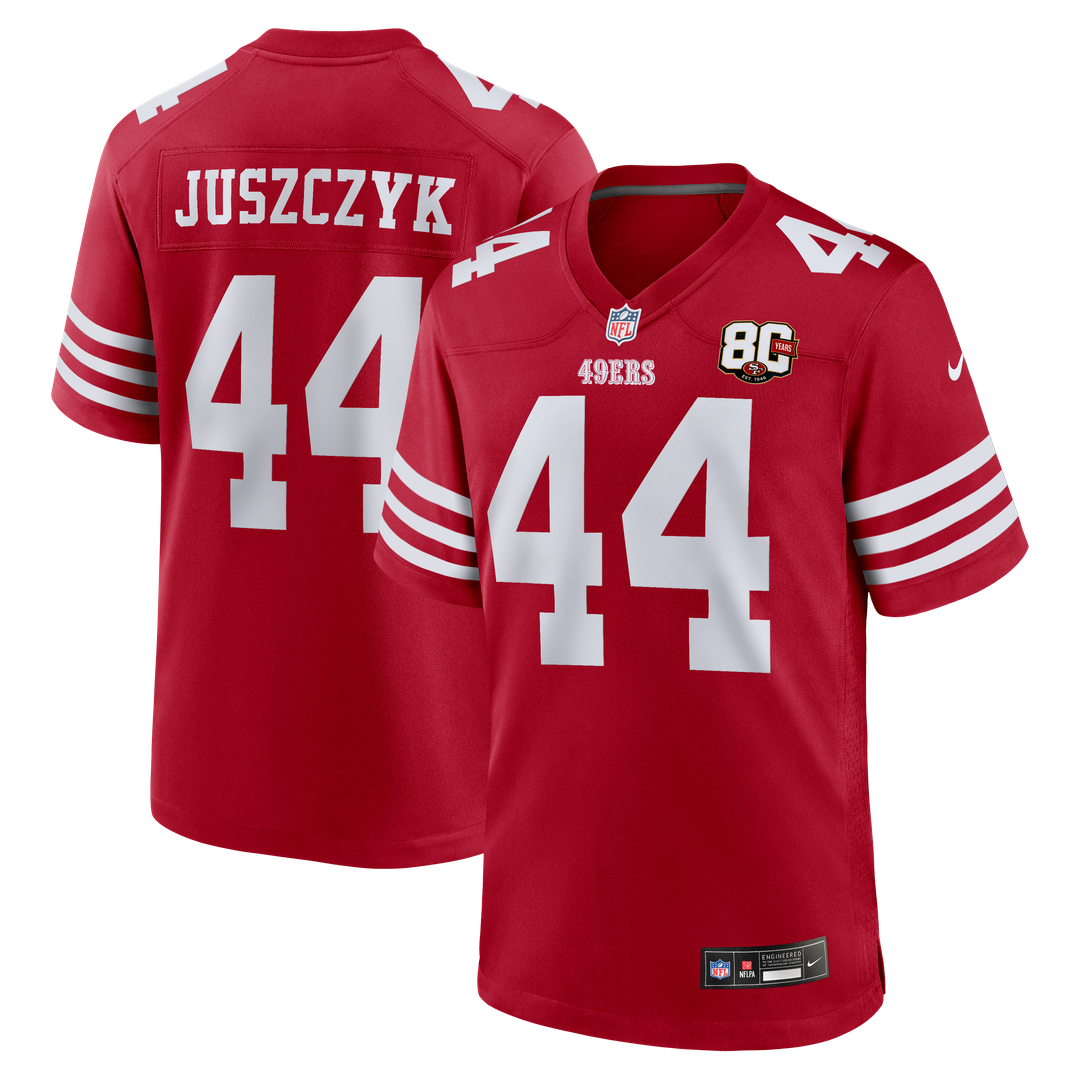 San Francisco 49ers Kyle Juszczyk Nike Scarlet 80th Anniversary Game Jersey