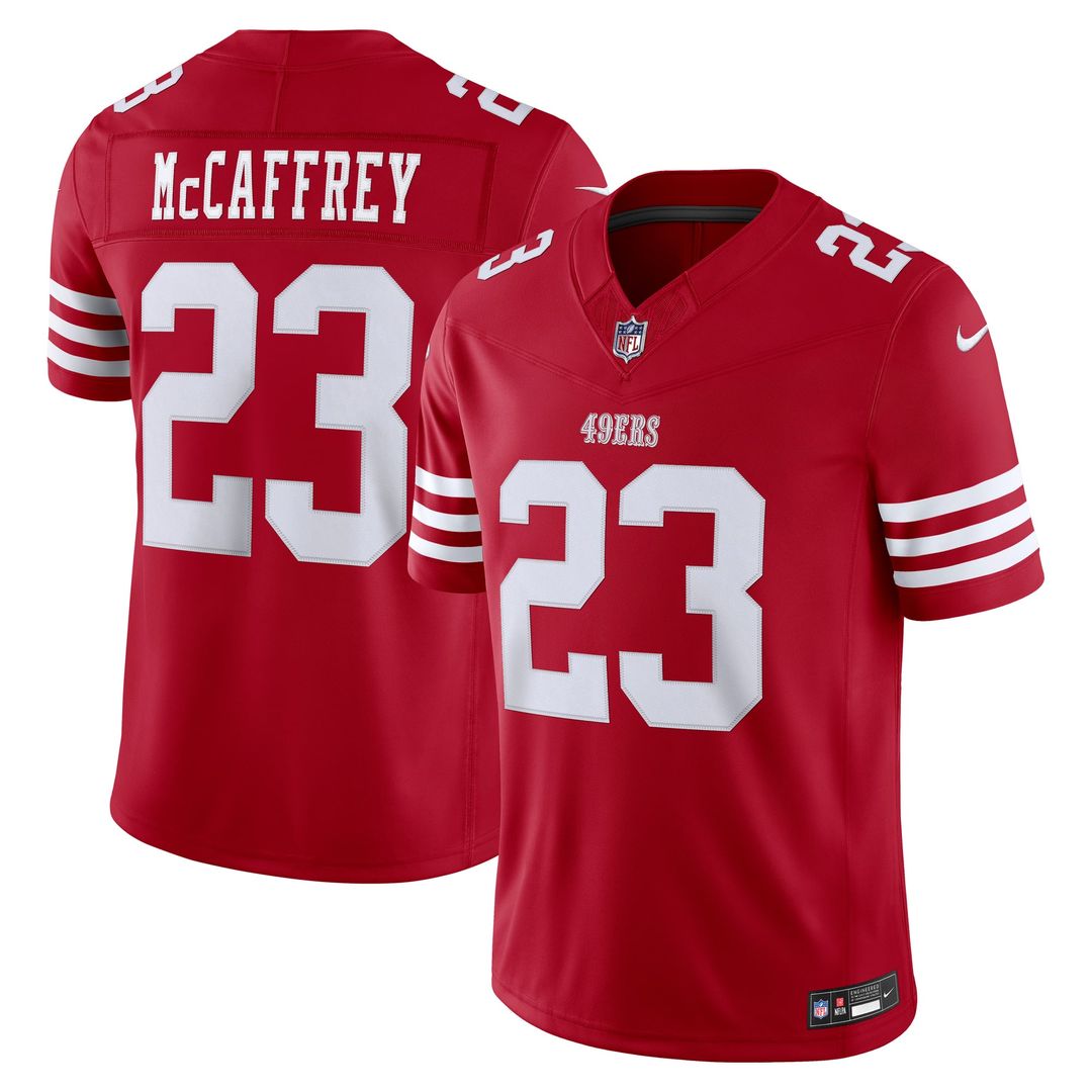 San Francisco 49ers Christian McCaffrey Nike White Alternate Vapor F.U.S.E. Stitched Limited Jersey