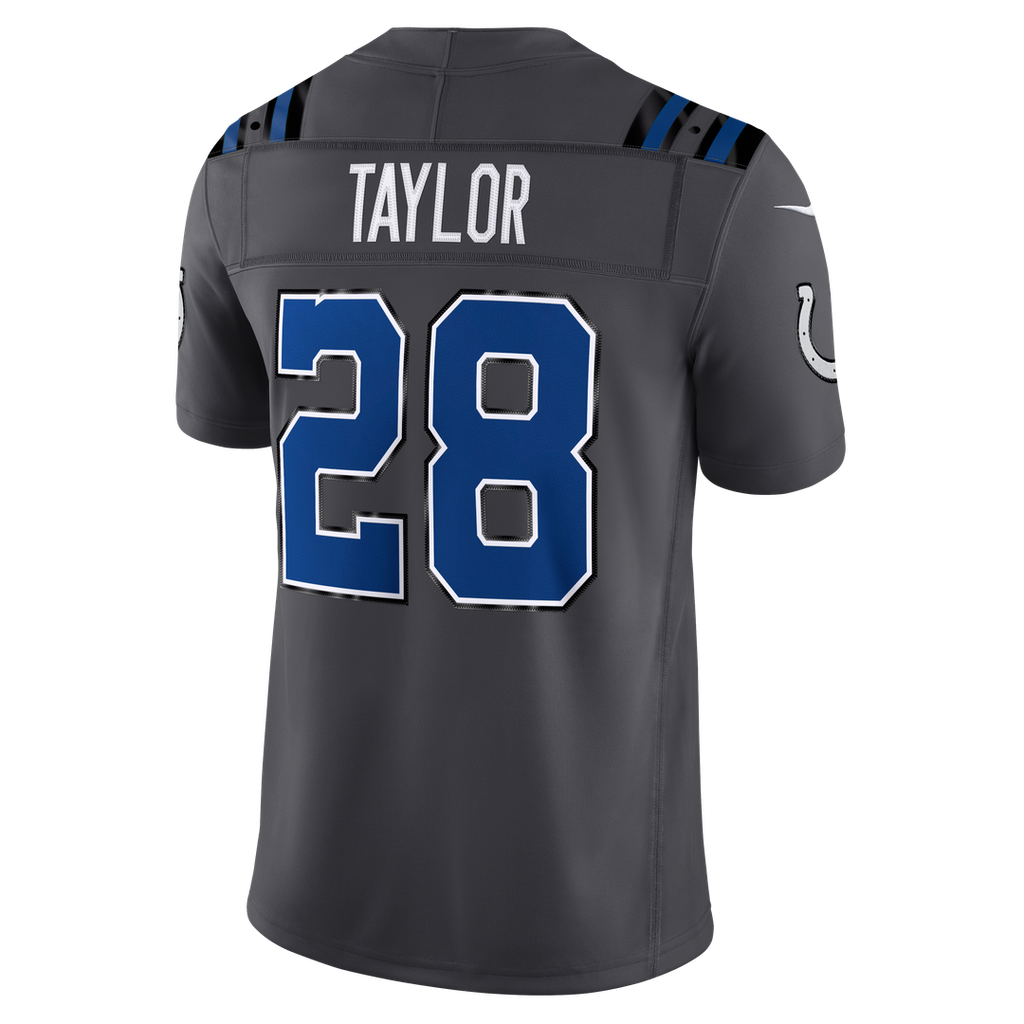 Indianapolis Colts Jonathan Taylor Nike Anthracite 2026 Rivalries Collection Stitched Limited Jersey