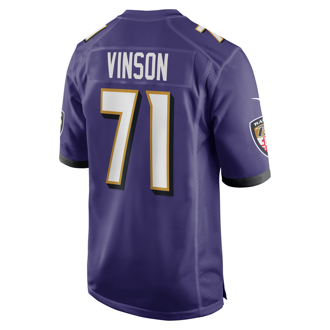Baltimore Ravens Carson Vinson Nike Purple Team Game Jersey