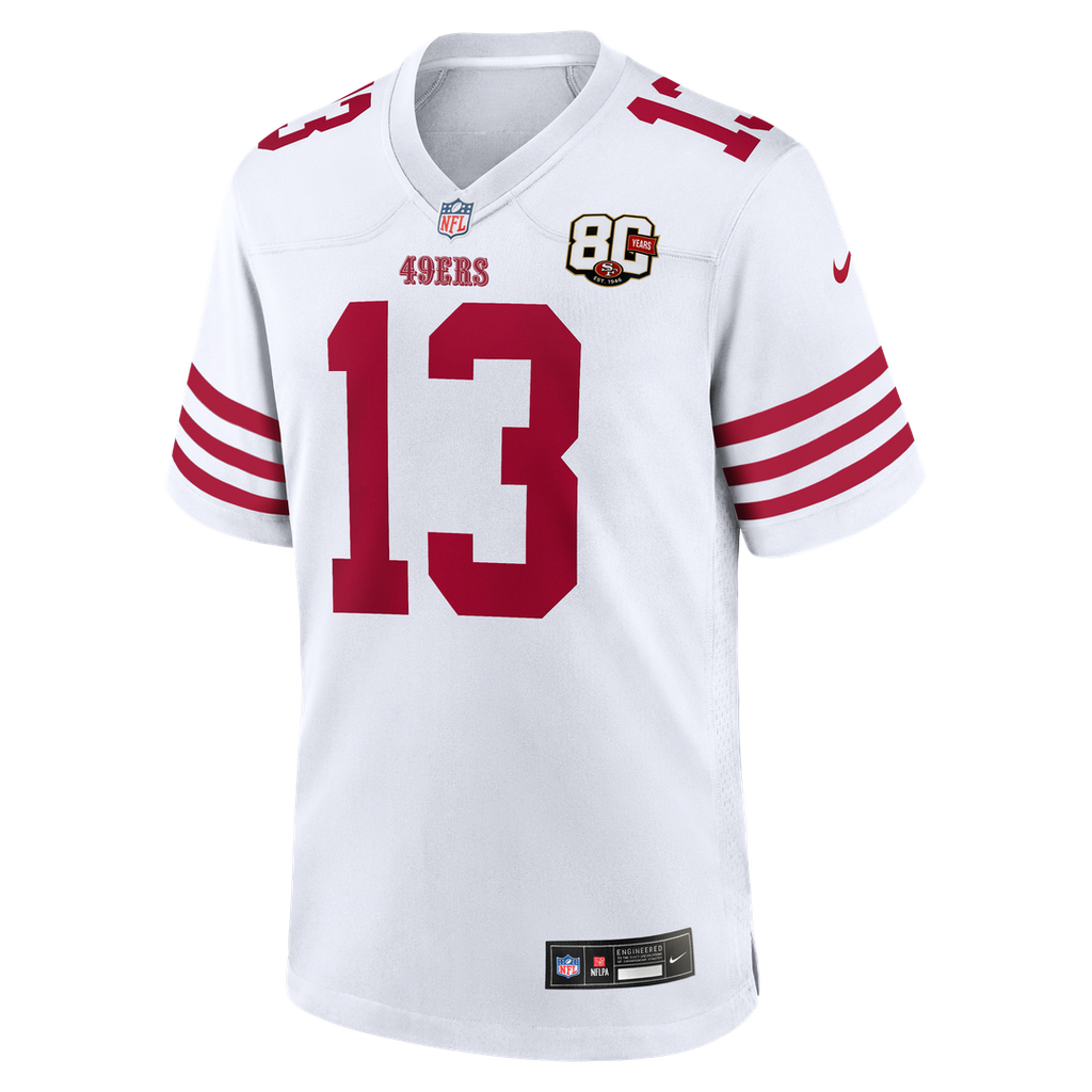 San Francisco 49ers Brock Purdy Nike White 80th Anniversary Game Jersey