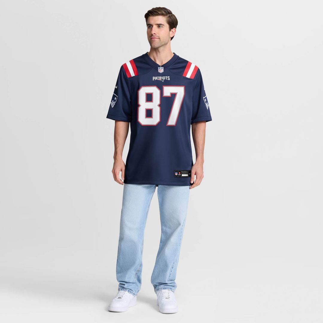 New England Patriots Romeo Doubs Nike Navy Game Jersey