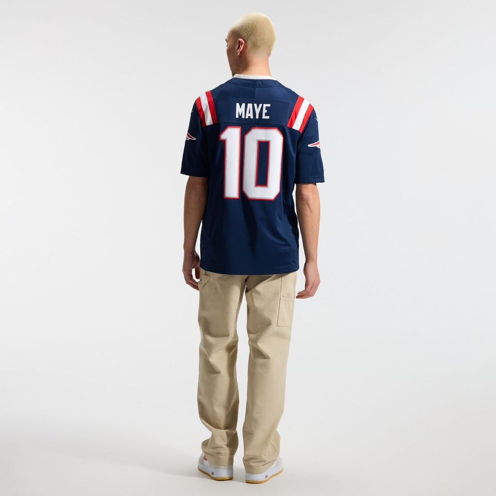 New England Patriots Drake Maye Nike Navy Team Vapor F.U.S.E. Stitched Limited Jersey