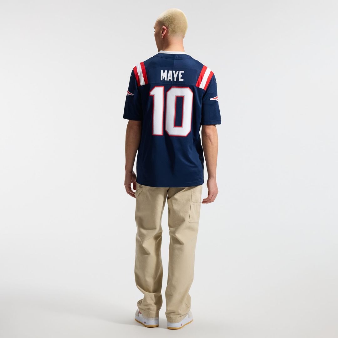 New England Patriots Drake Maye Nike Navy Team Vapor F.U.S.E. Stitched Limited Jersey