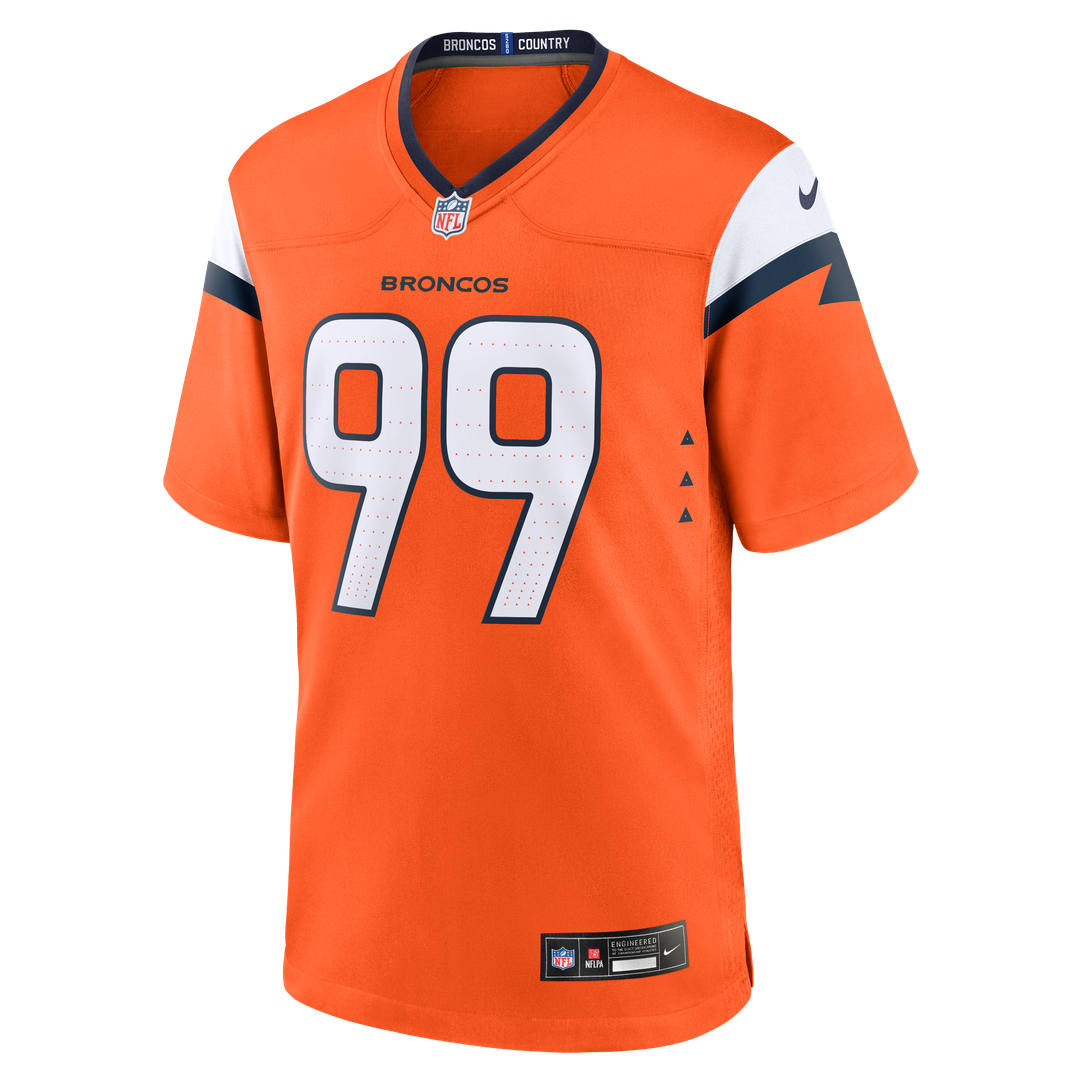 Denver Broncos Zach Allen Nike Orange Team Game Jersey