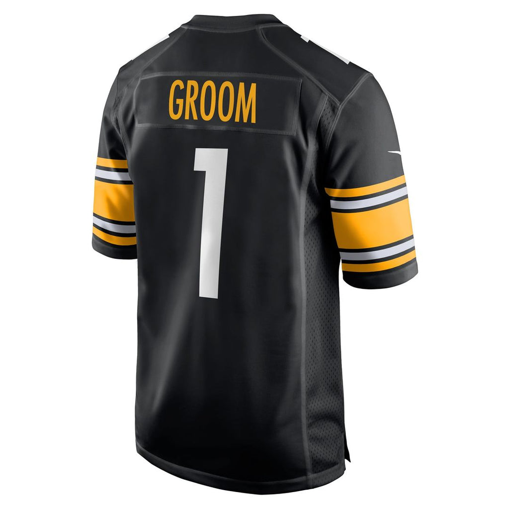Pittsburgh Steelers Number 1 Groom Nike Black Game Jersey