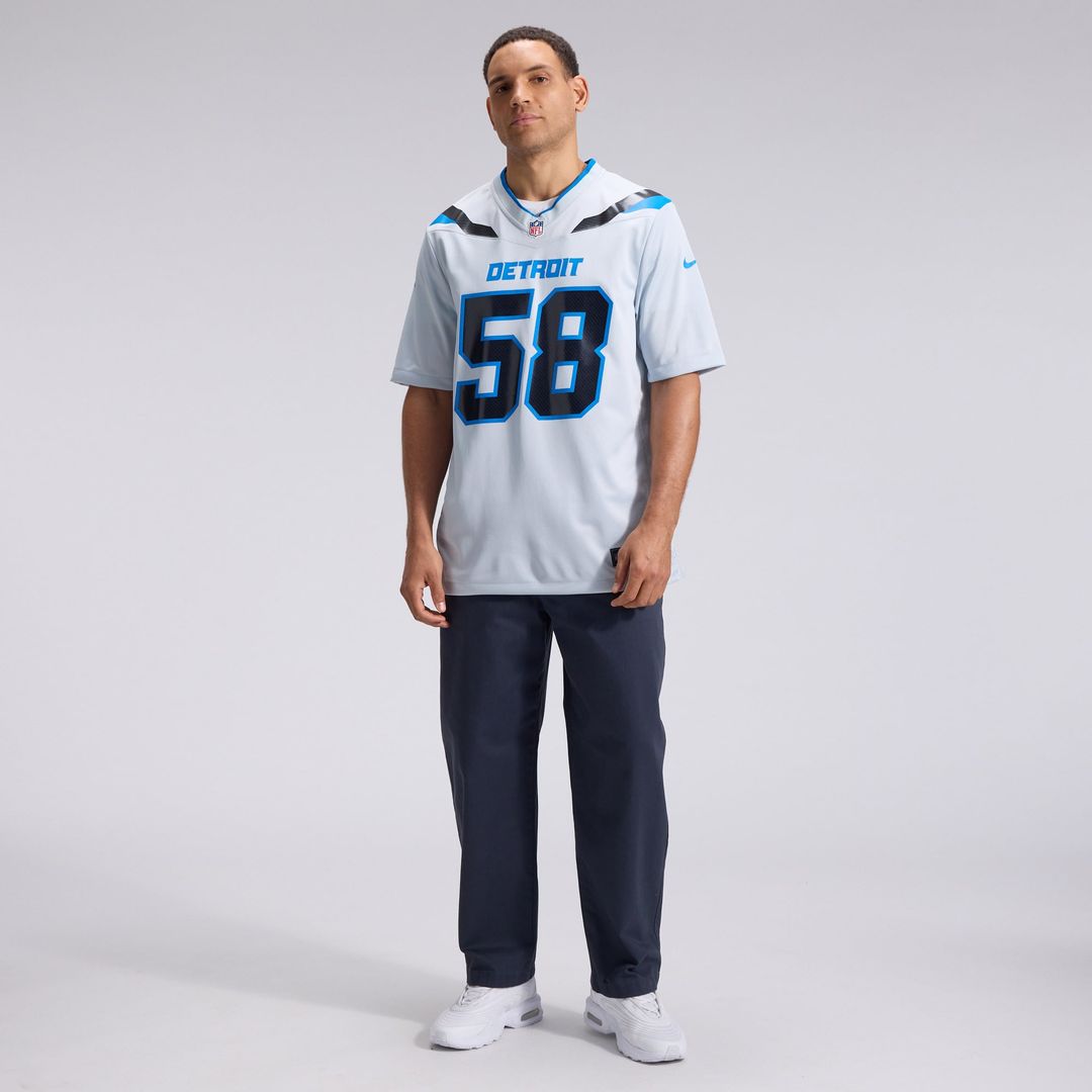 Detroit Lions Penei Sewell Nike Silver 2026 Rivalries Collection Game Jersey