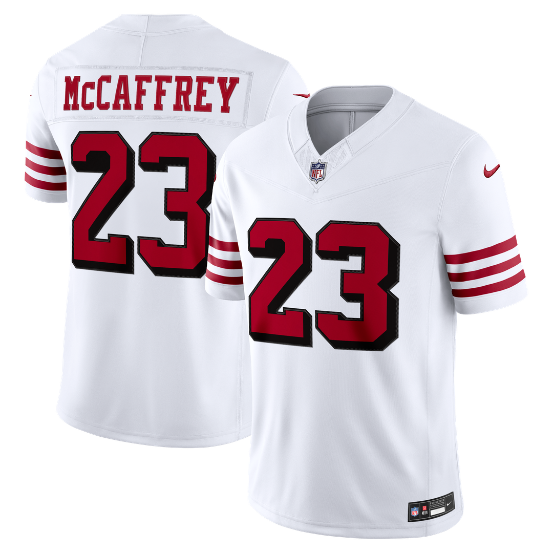 San Francisco 49ers Christian McCaffrey Nike White Alternate Vapor F.U.S.E. Stitched Limited Jersey
