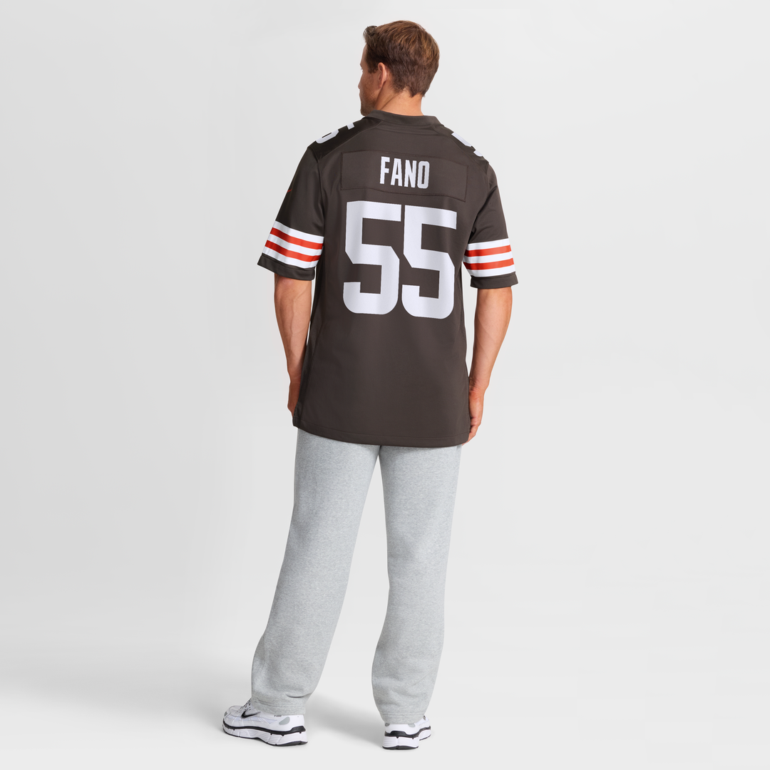 Cleveland Browns Spencer Fano Nike Brown Team Game Jersey