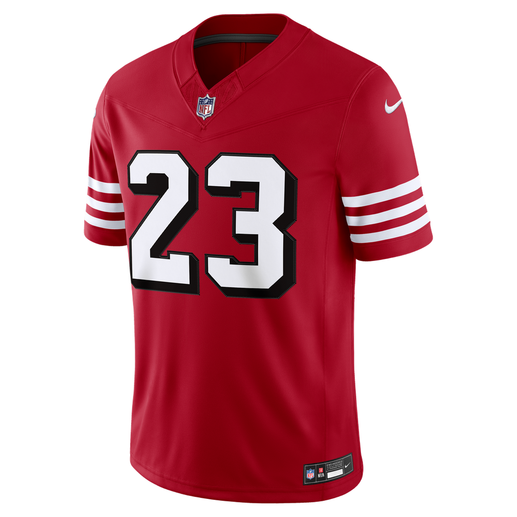 San Francisco 49ers Christian McCaffrey Nike Scarlet Alternate Vapor F.U.S.E. Stitched Limited Jersey