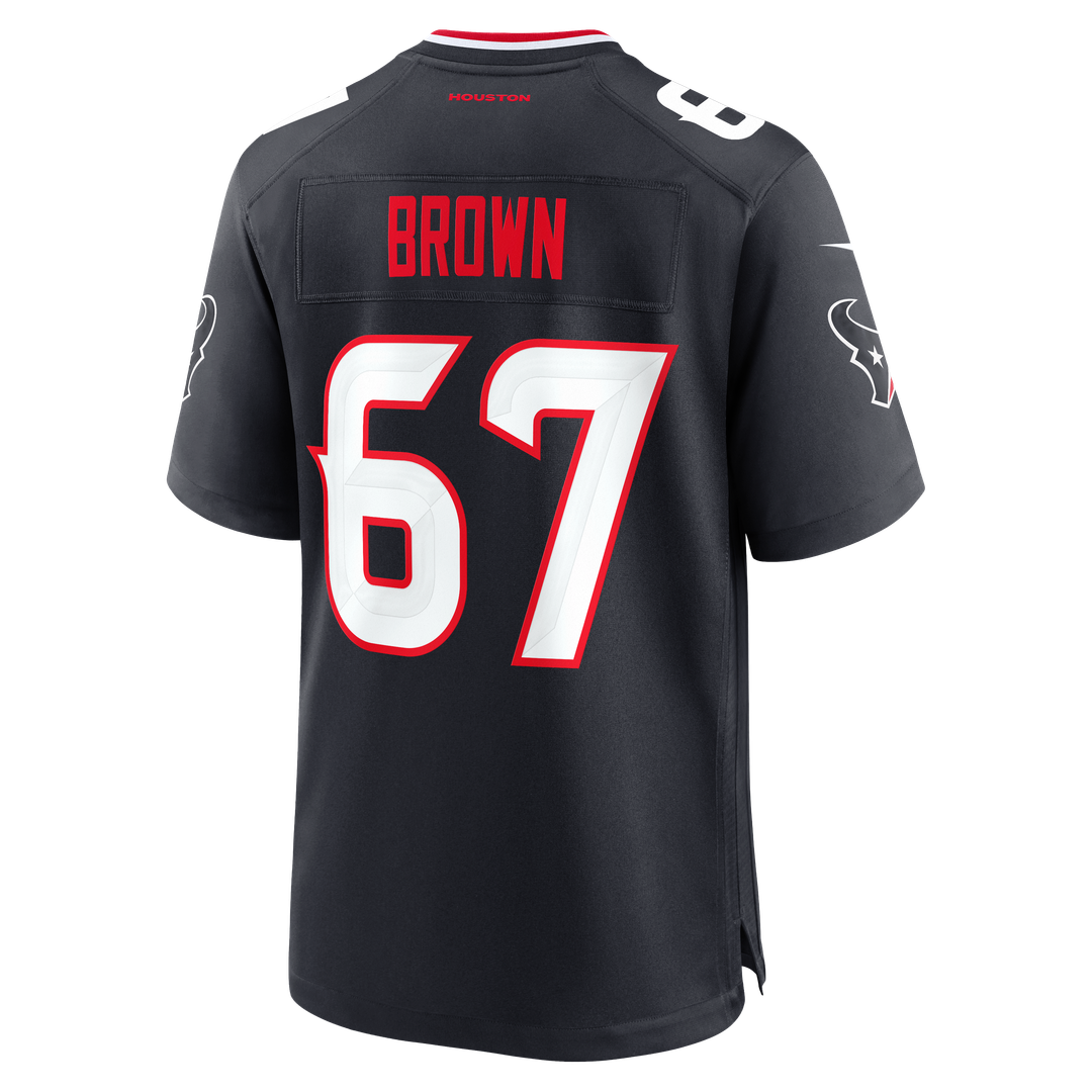 Houston Texans Evan Brown Nike Navy Team Game Jersey