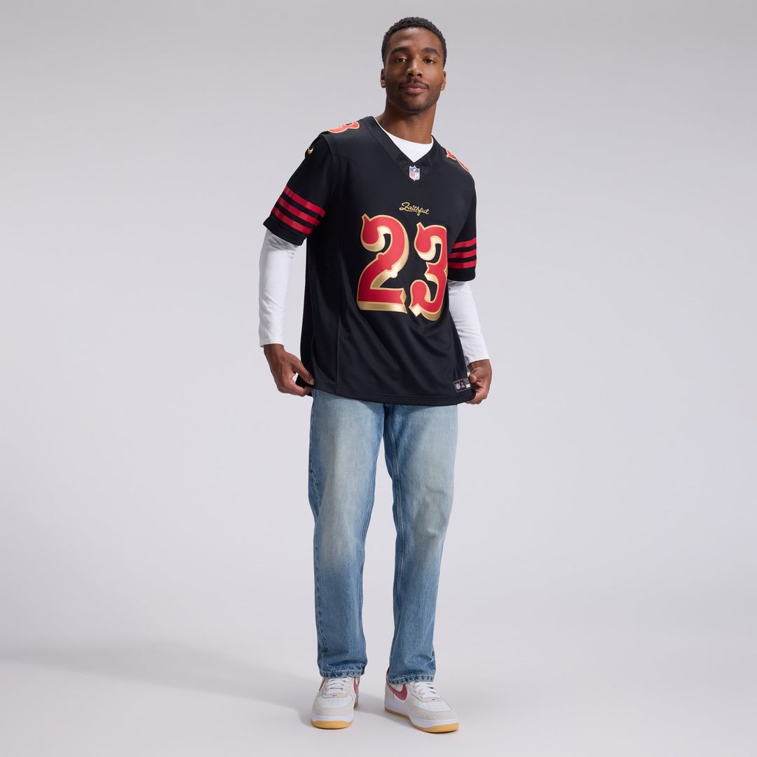 San Francisco 49ers Christian McCaffrey Nike Black Rivalries Collection Stitched Limited Jersey