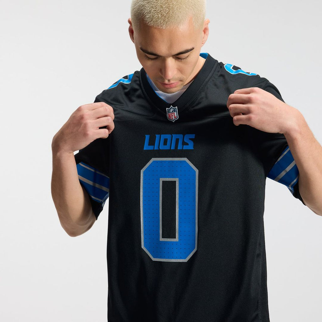 Detroit Lions Jahmyr Gibbs Nike White Game Player Jersey