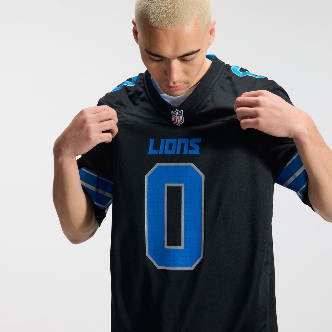 Detroit Lions Jahmyr Gibbs Nike White Game Player Jersey