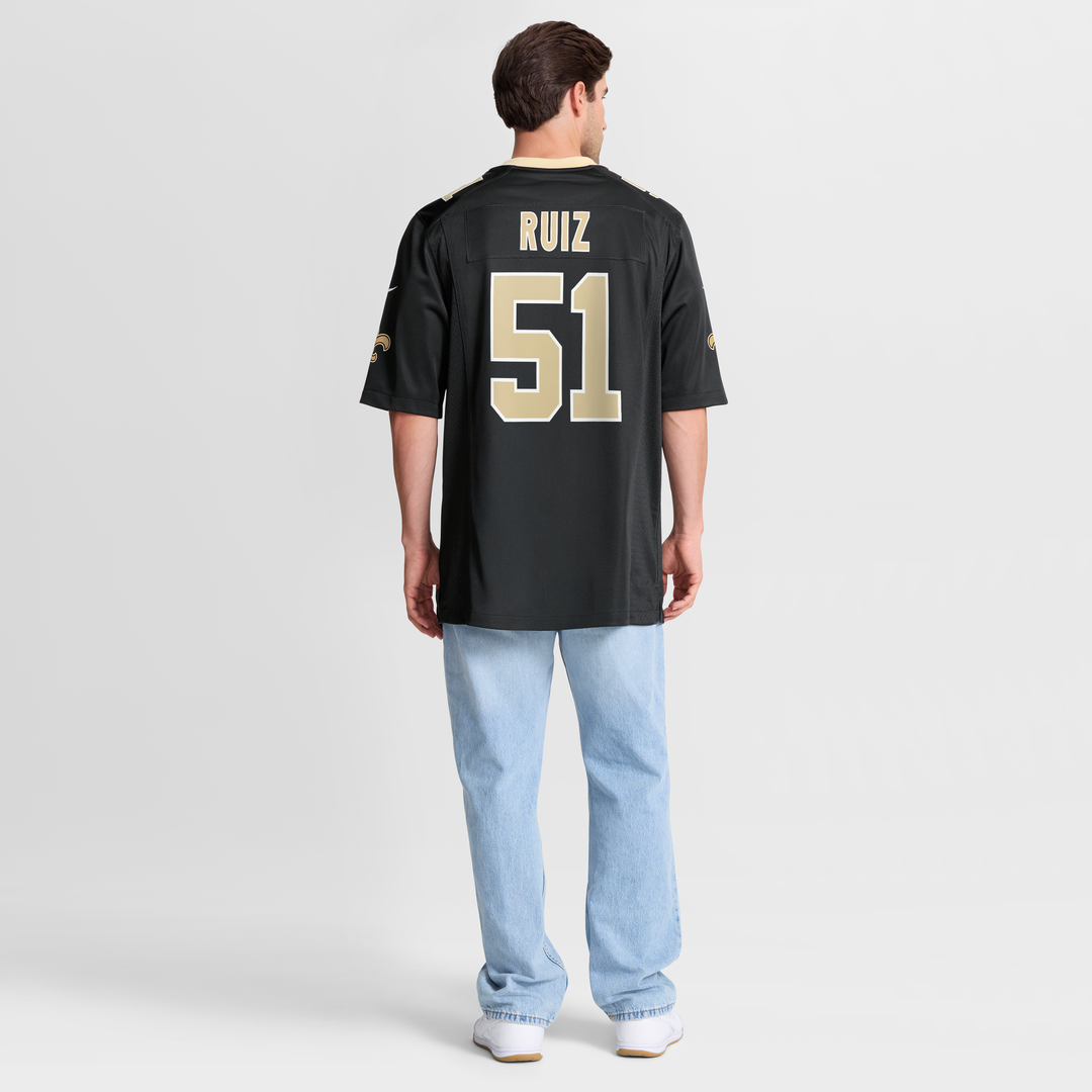 New Orleans Saints Cesar Ruiz Nike Black Game Jersey