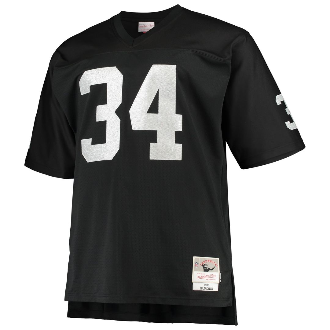 Las Vegas Raiders Bo Jackson Mitchell & Ness Black Big & Tall 1988 Retired Player Replica Jersey