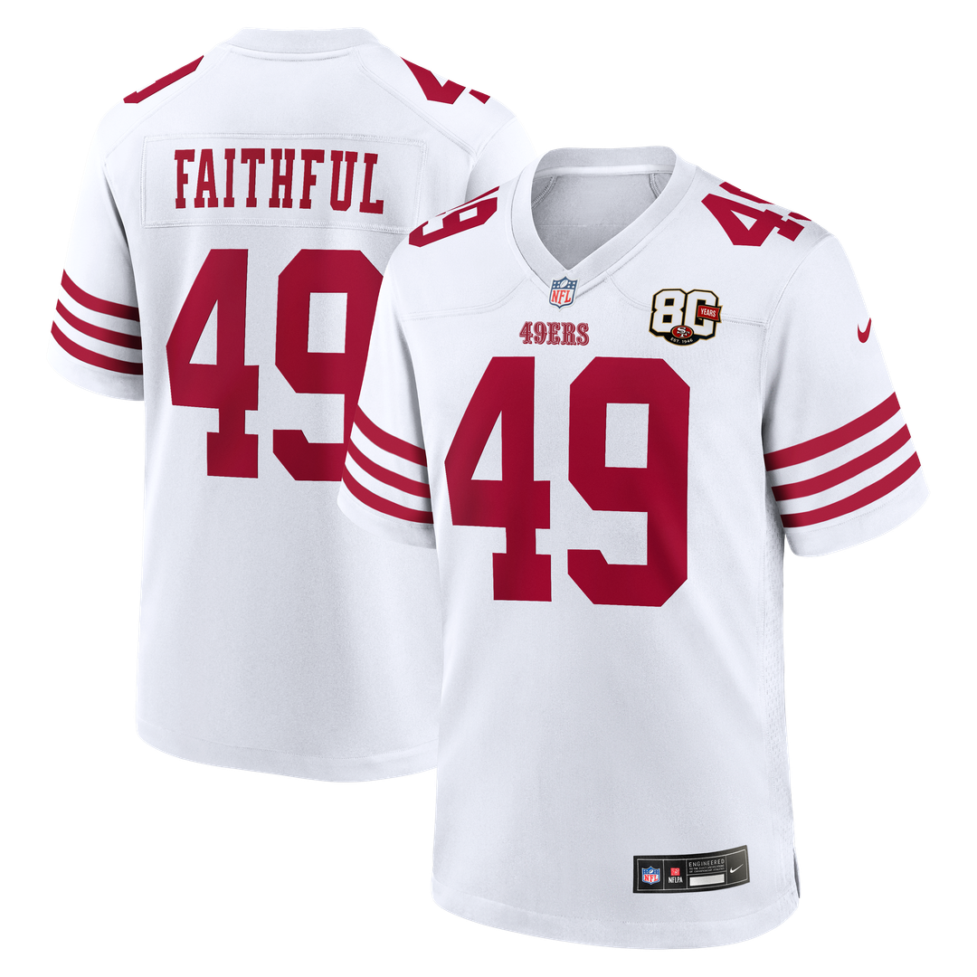 San Francisco 49ers The Faithful Nike Scarlet 80th Anniversary Game Jersey