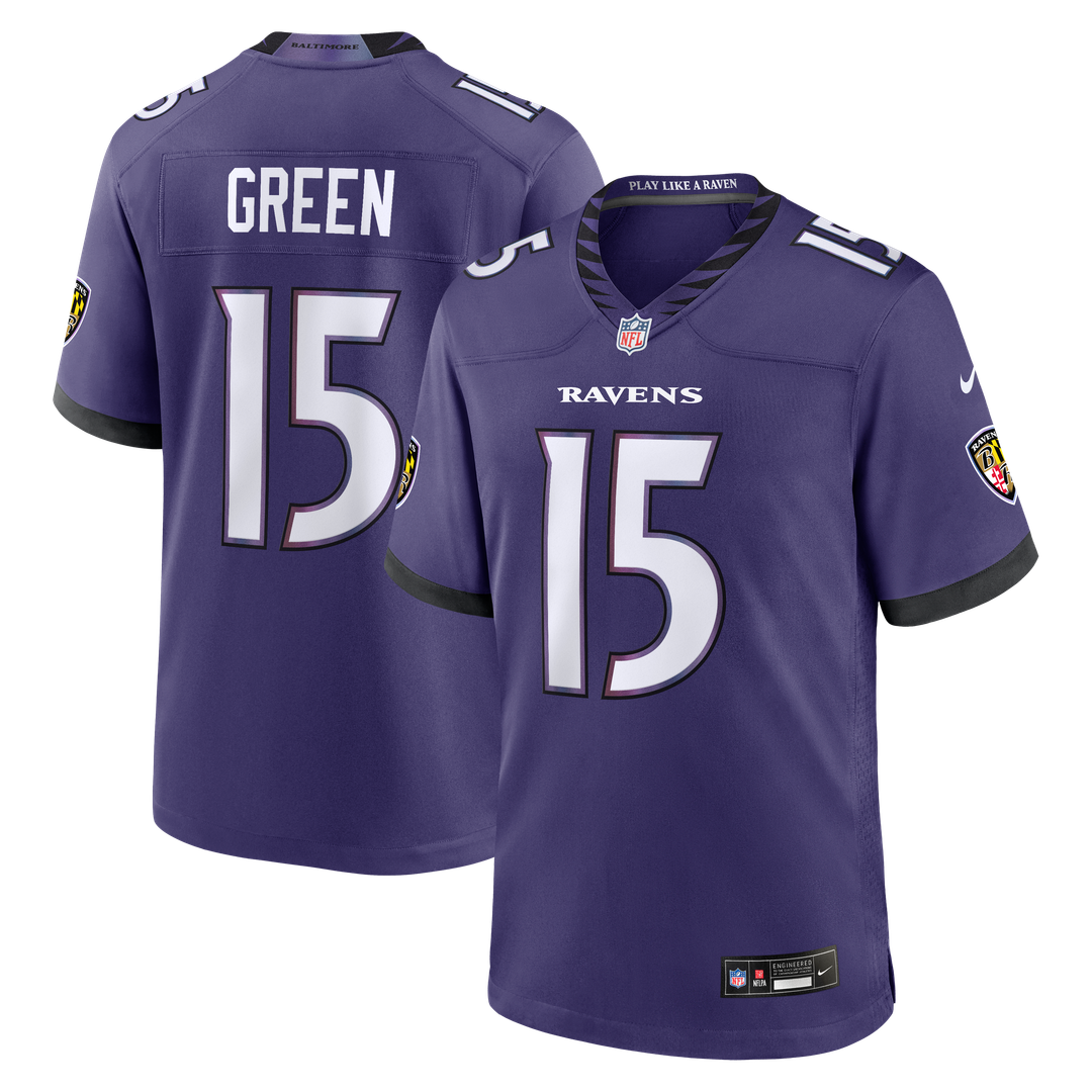 Baltimore Ravens Mike Green Nike Purple Team Game Jersey