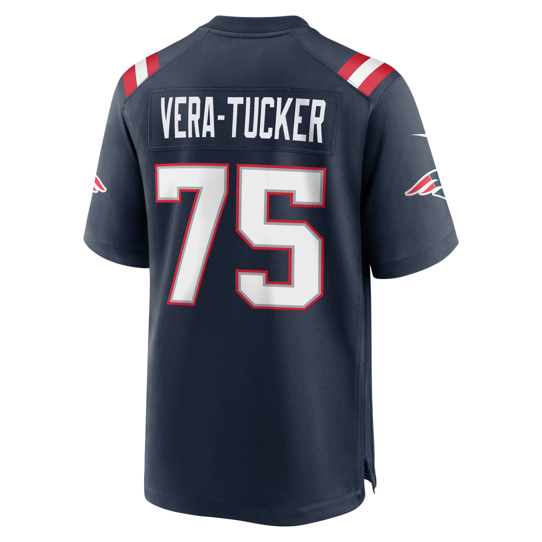 New England Patriots Alijah Vera-Tucker Nike Navy Team Game Jersey