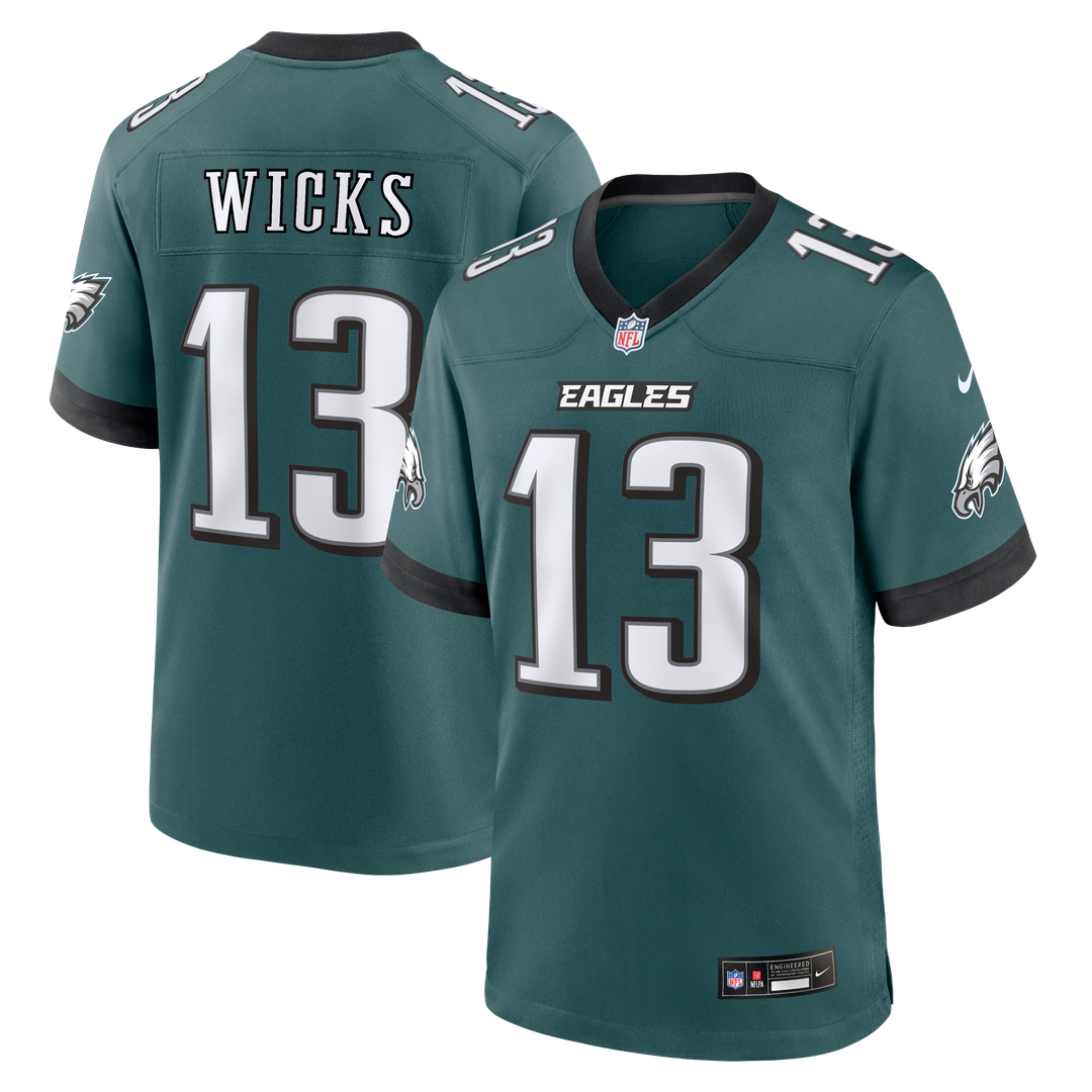 Philadelphia Eagles Dontayvion Wicks Nike Midnight Green Team Game Jersey