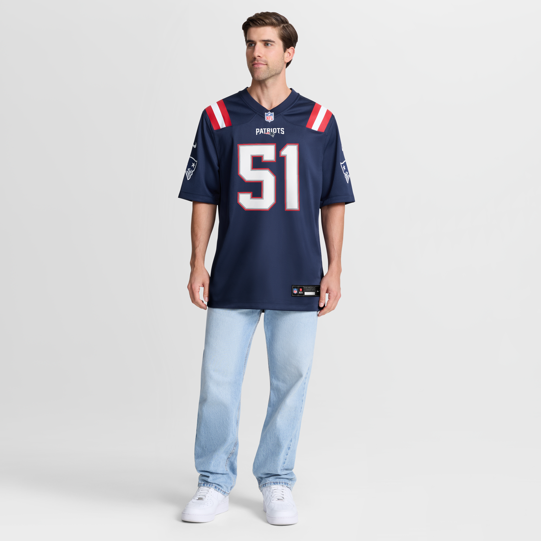 New England Patriots James Hudson Nike Navy Team Game Jersey
