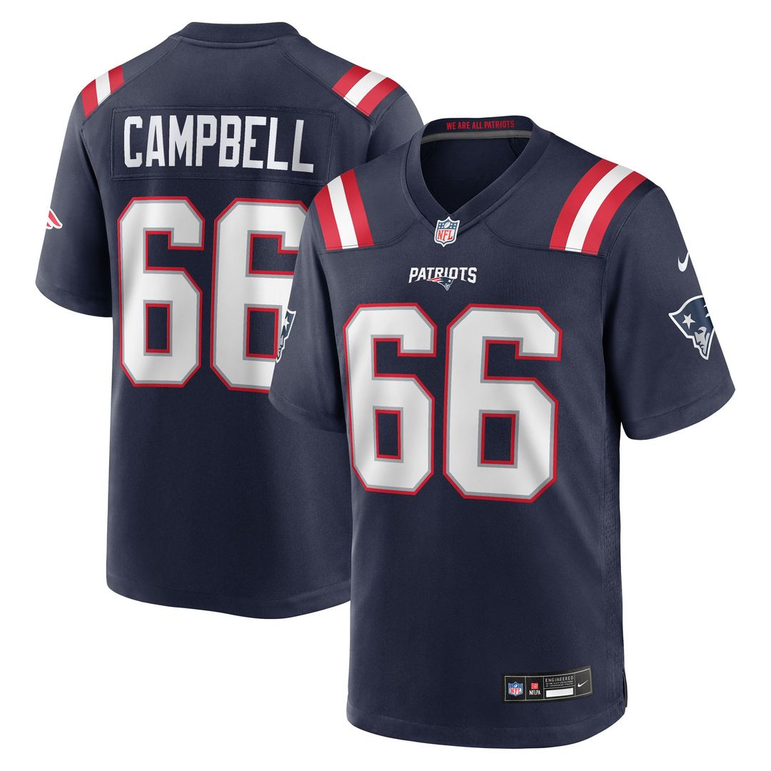 New England Patriots Will Campbell Nike Navy Team Game Jersey