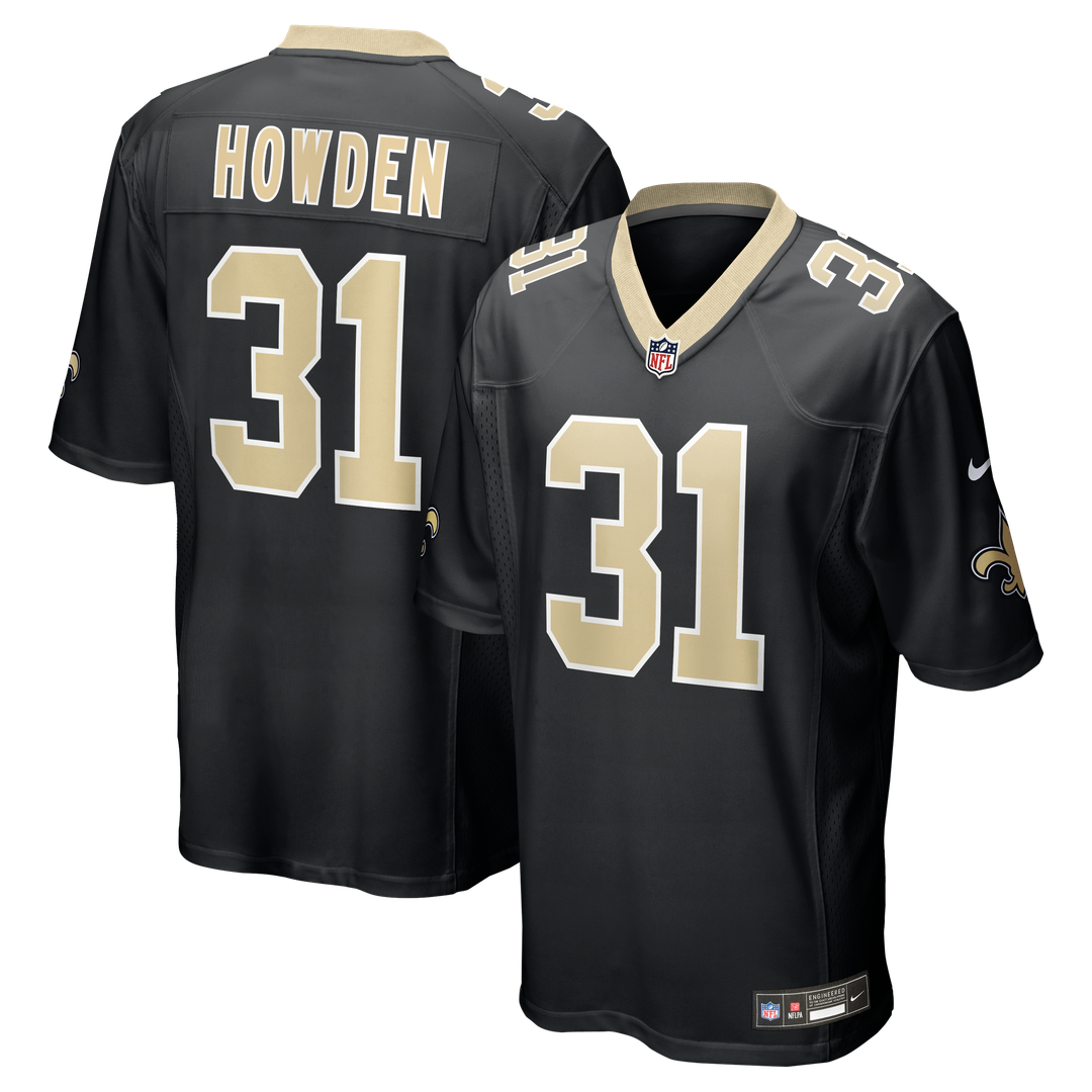 New Orleans Saints Jordan Howden Nike Black Team Game Jersey