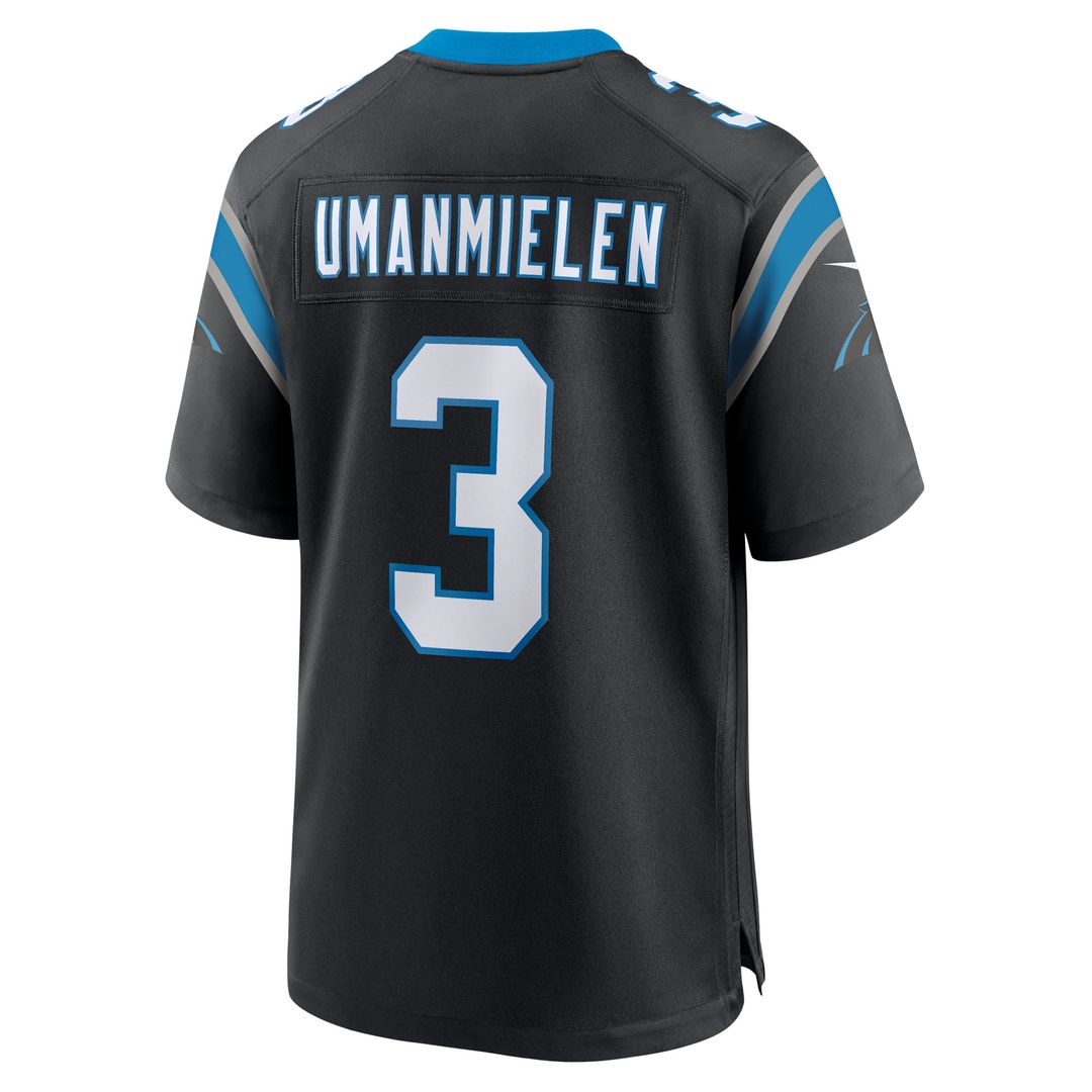 Carolina Panthers Princely Umanmielen Nike Black Team Game Jersey
