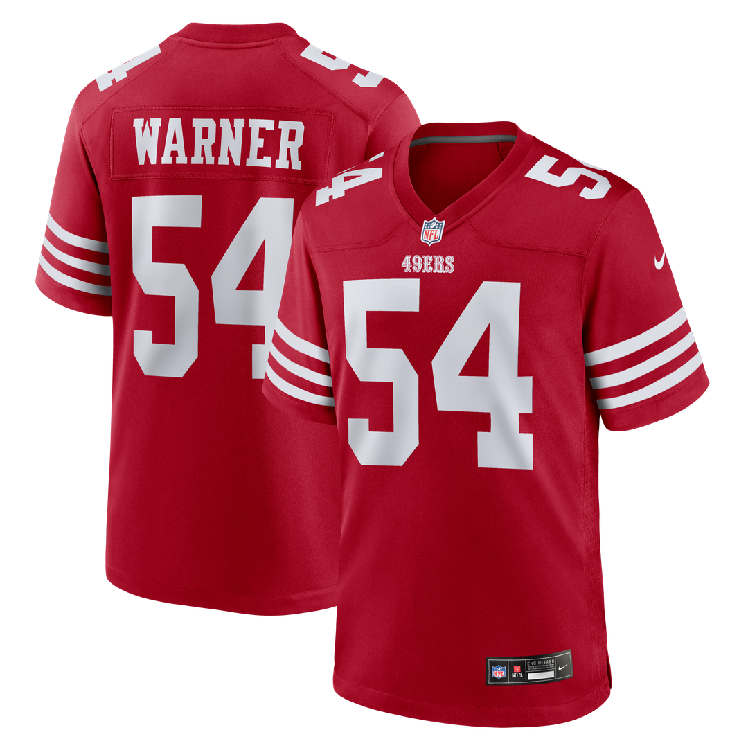 San Francisco 49ers Fred Warner Nike White Player Game Jersey
