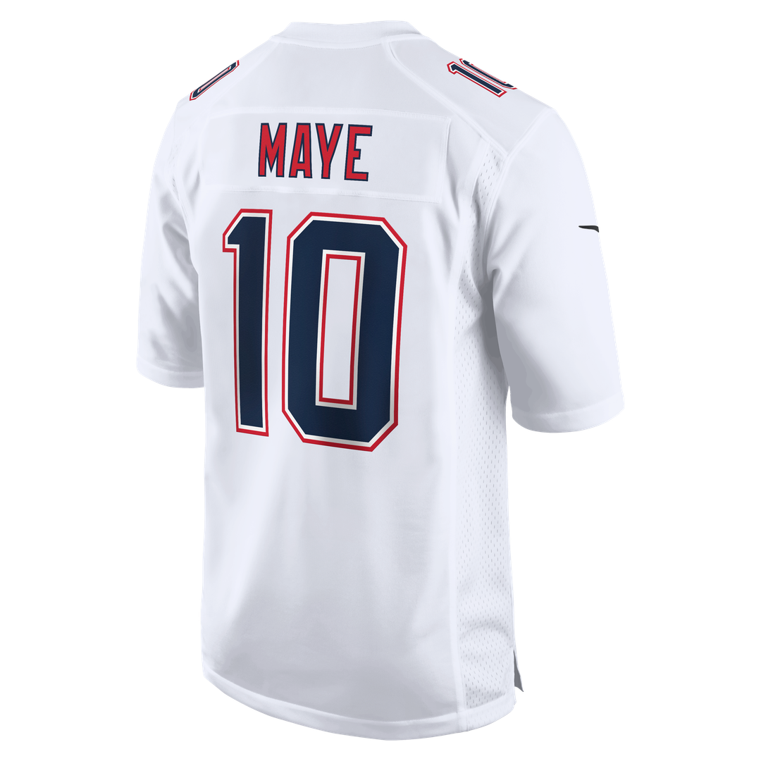 New England Patriots Drake Maye Nike Tundra White Game Jersey