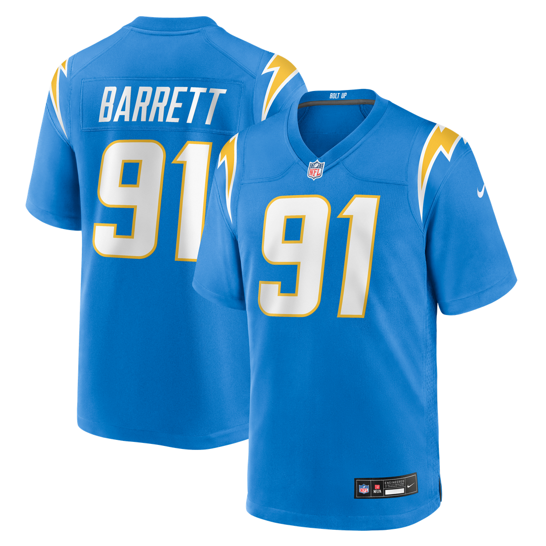 Los Angeles Chargers Nick Barrett Nike Powder Blue Team Game Jersey