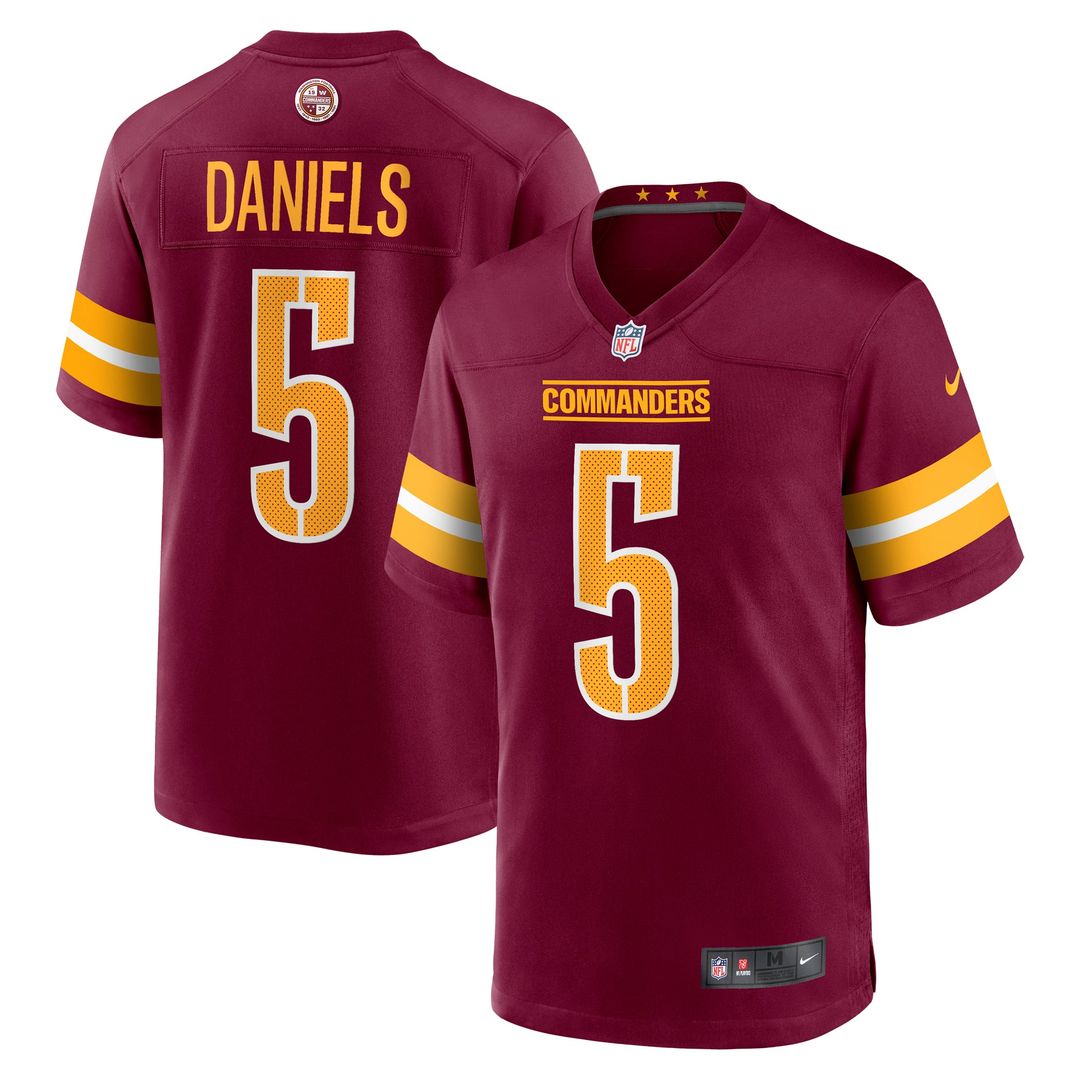 Washington Commanders Jayden Daniels Nike Black Alternate Game Player Jersey