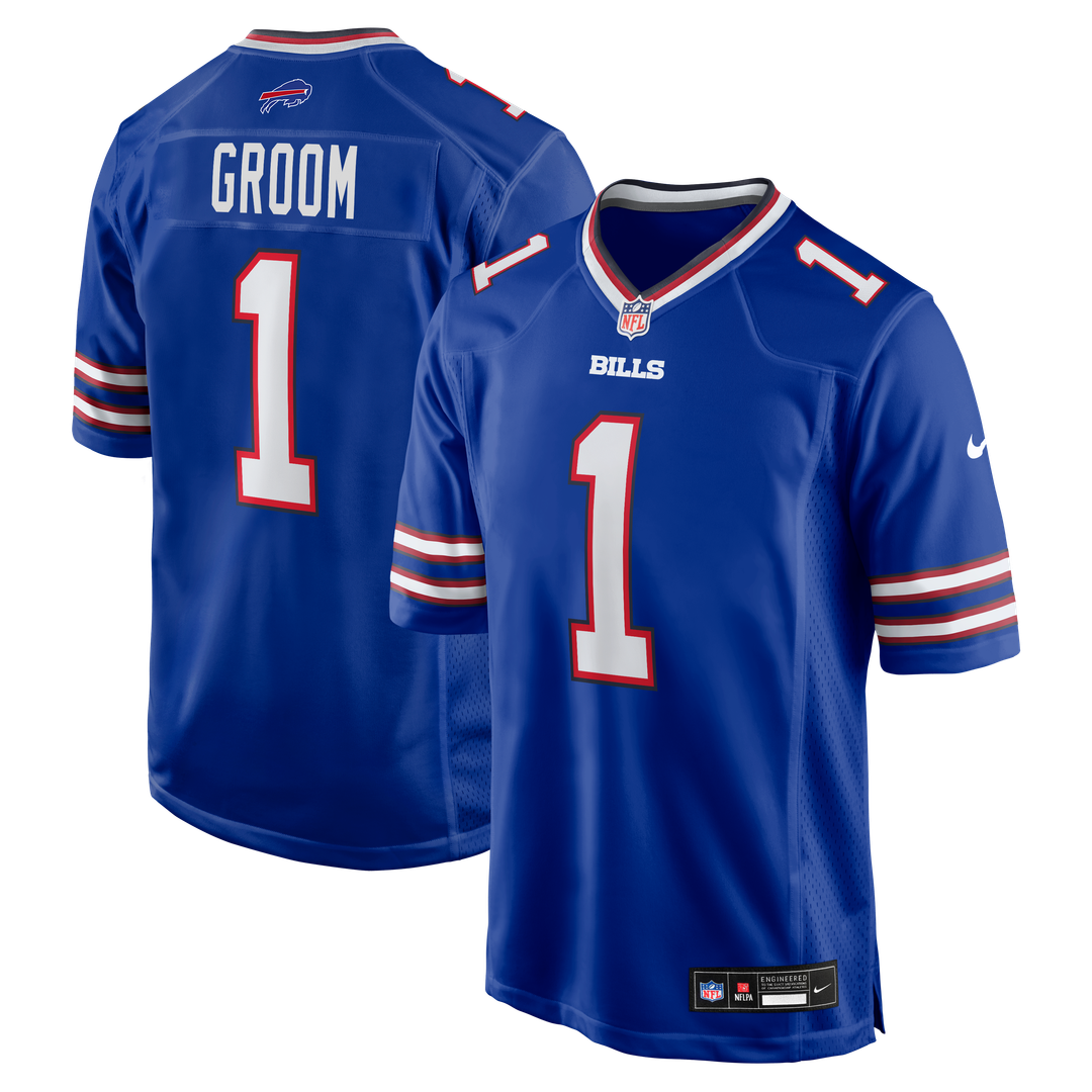 Buffalo Bills Number 1 Groom Nike Royal Game Jersey