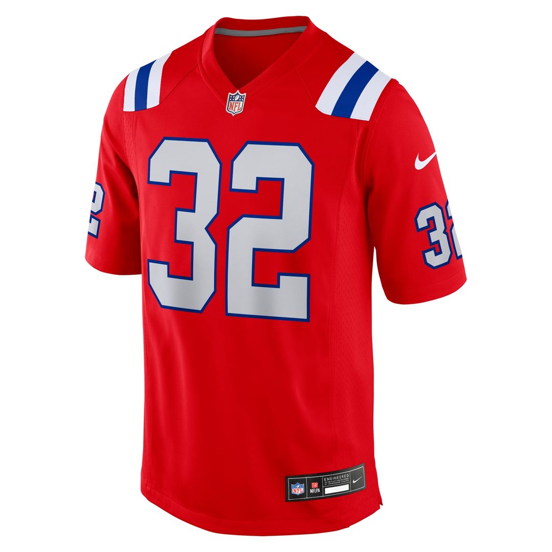 New England Patriots TreVeyon Henderson Nike Red Alternate Game Player Jersey