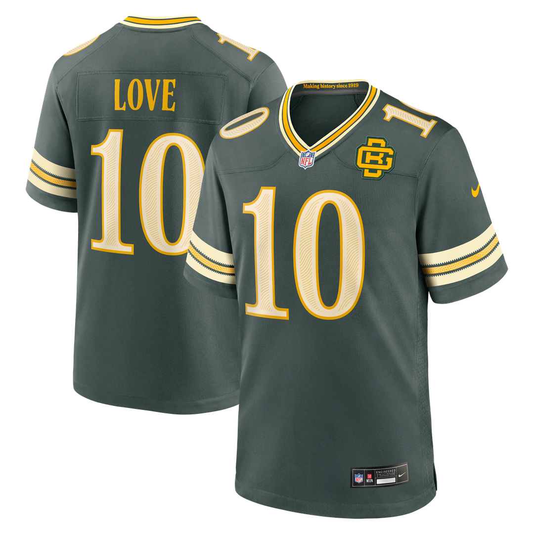 Green Bay Packers Jordan Love Nike Green 2026 Rivalries Collection Game Jersey