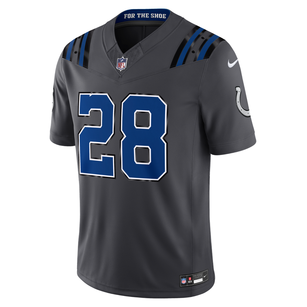 Indianapolis Colts Jonathan Taylor Nike Anthracite 2026 Rivalries Collection Stitched Limited Jersey