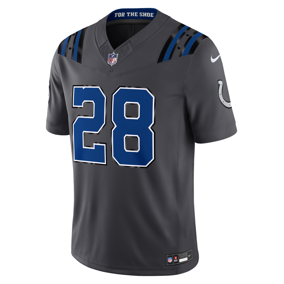 Indianapolis Colts Jonathan Taylor Nike Anthracite 2026 Rivalries Collection Stitched Limited Jersey